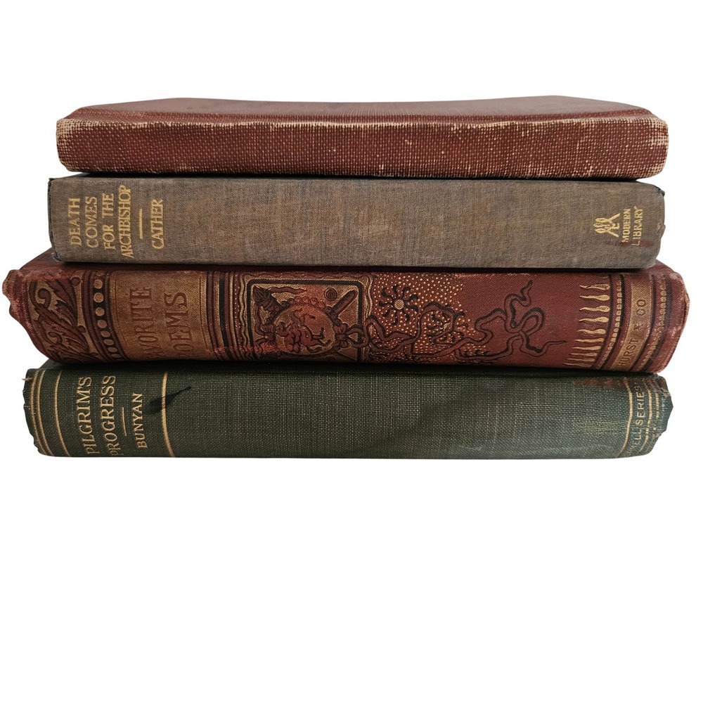Vintage Hardcover Book Lot 4pc Favorite Poem Handbook of Writing Decor Shelf